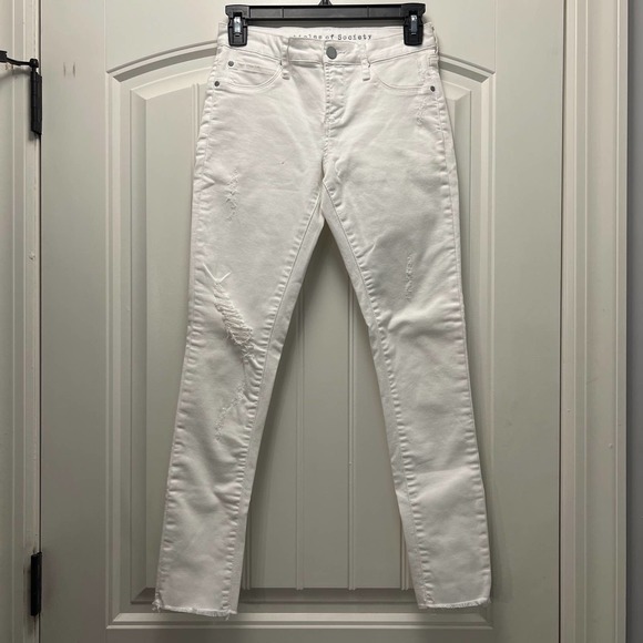 Articles of Society Women's‎ White Skinny Fit Cotton Blend Denim Jeans Size 24 - Picture 1 of 7